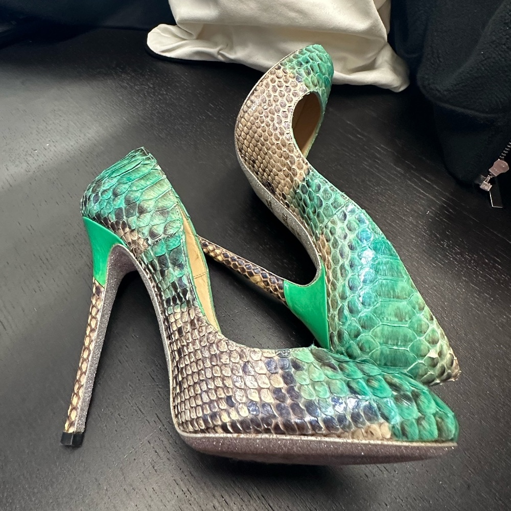 Alberto Moretti real snakeskin leather heels
